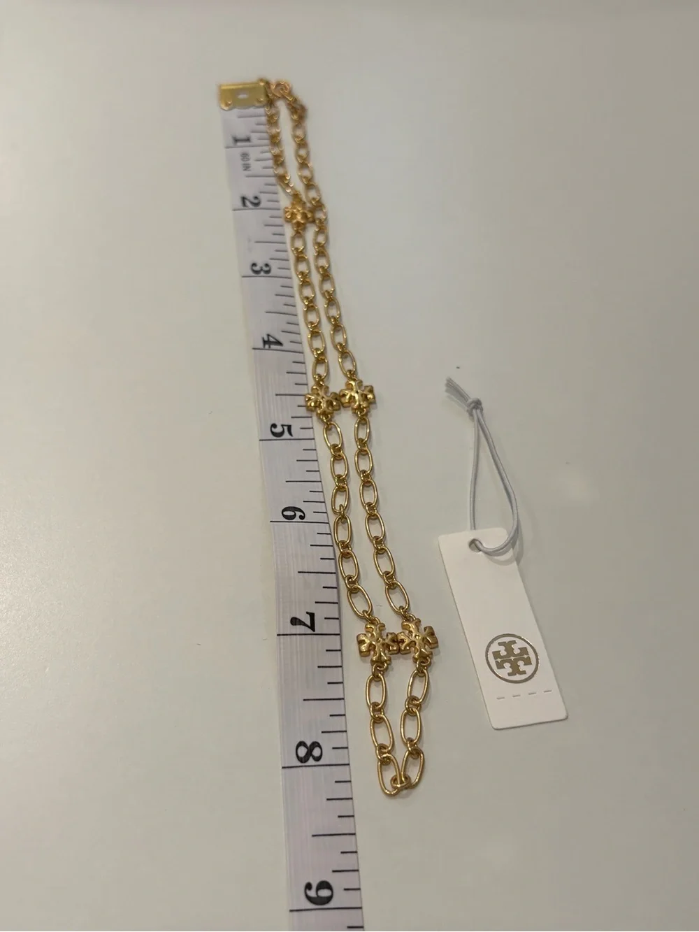 Tory Burch Roxanne Gold Link Logo Necklace